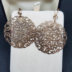 Garold C Miller Intricate Earrings Bronze Tone